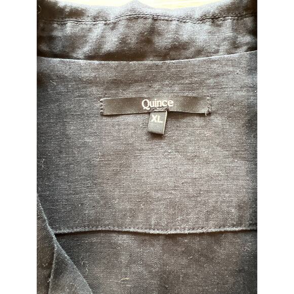 Quince 100% European Linen Button Front Dress in Black Women's XL - Picture 9 of 13
